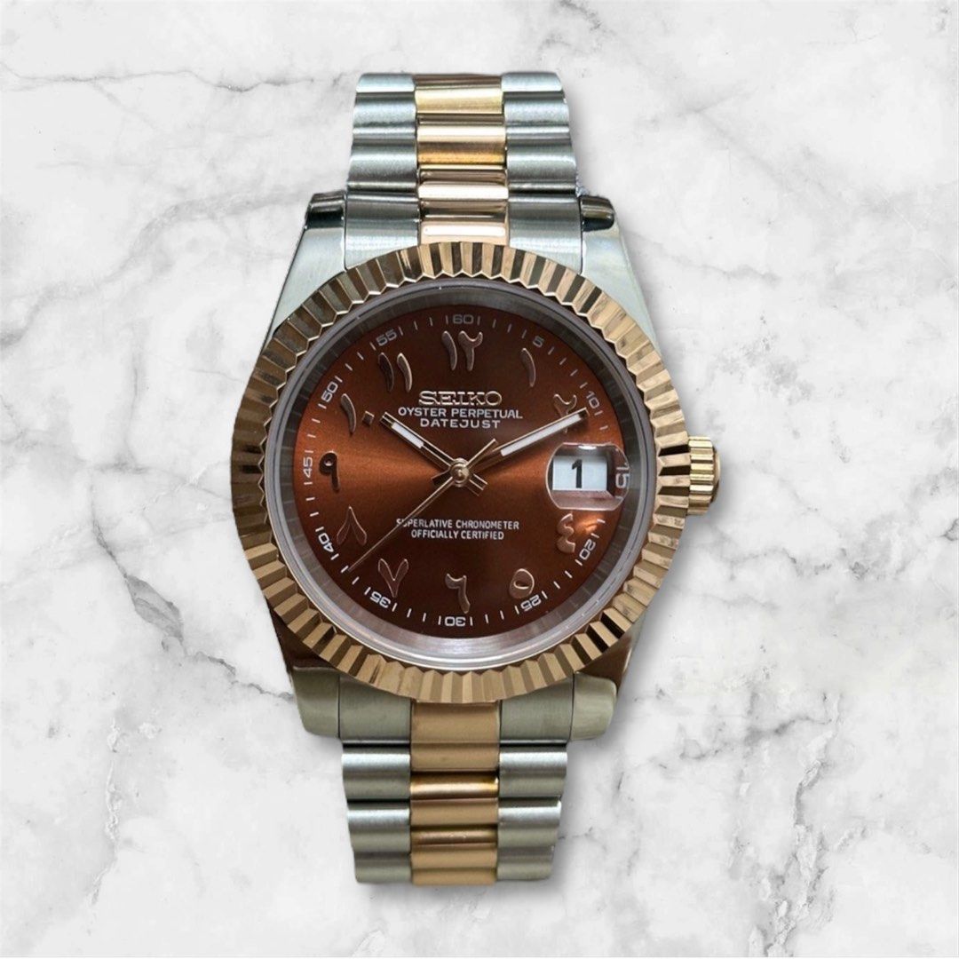 Seiko Mod Datejust Chocholate Arabic