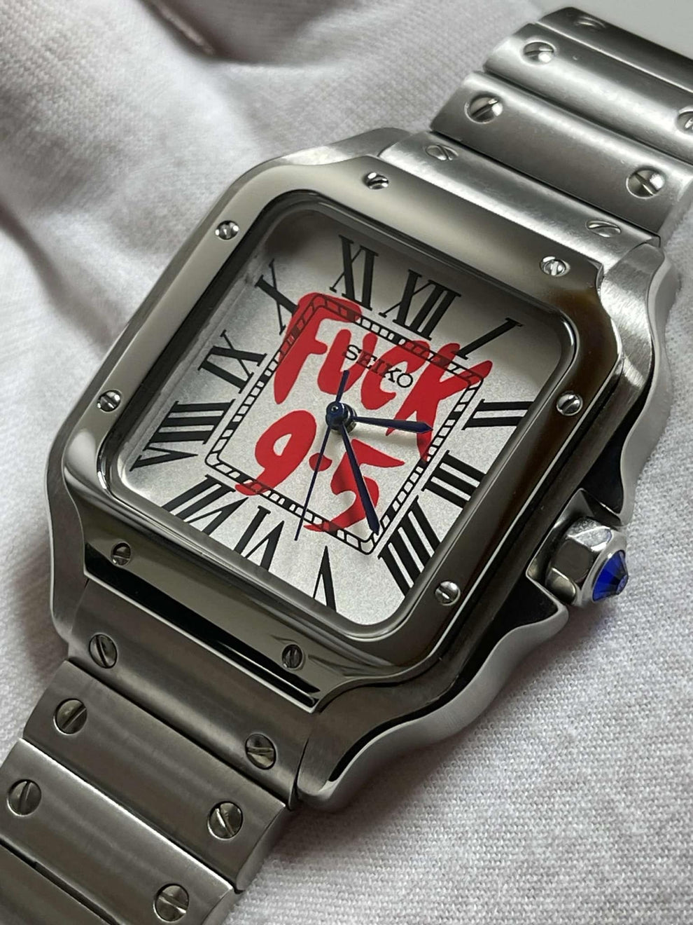 SEIKO MOD Santos White Roman Dial Fuck 9-5