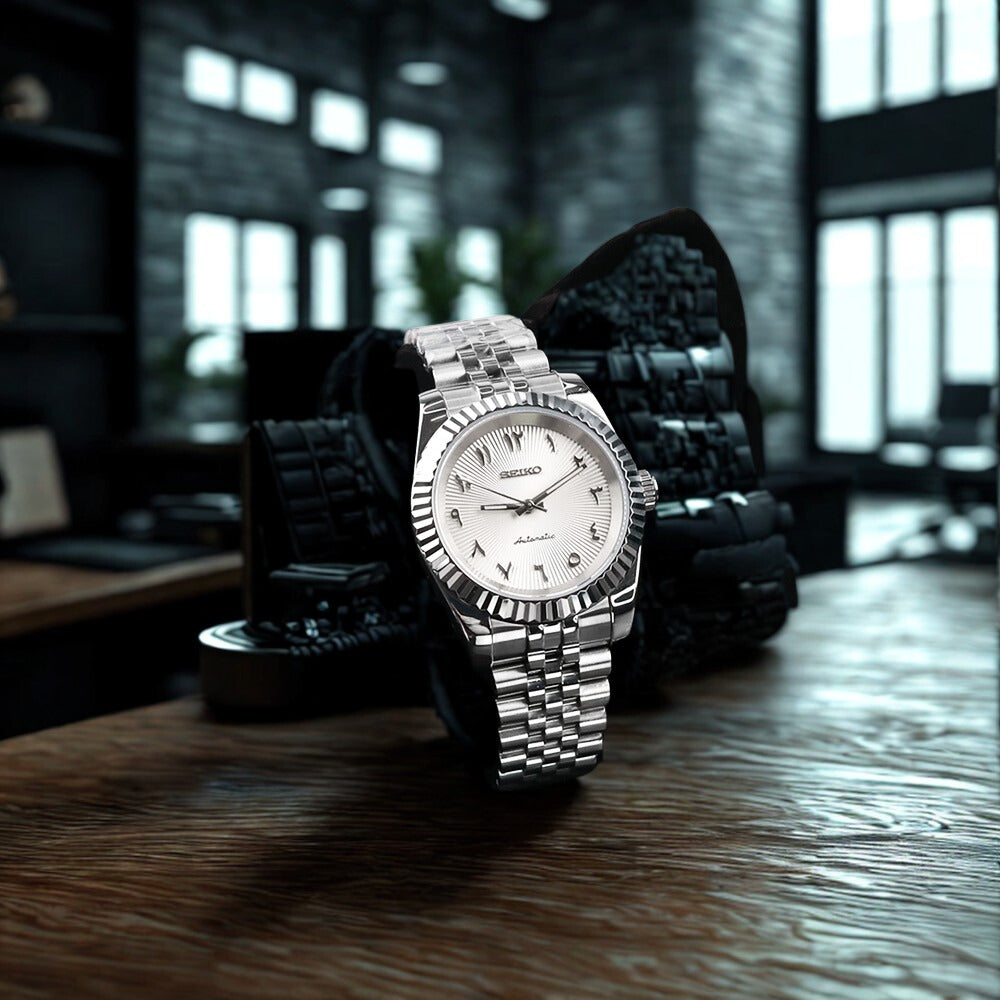 SEIKO MOD Datejust White Arabic Dial