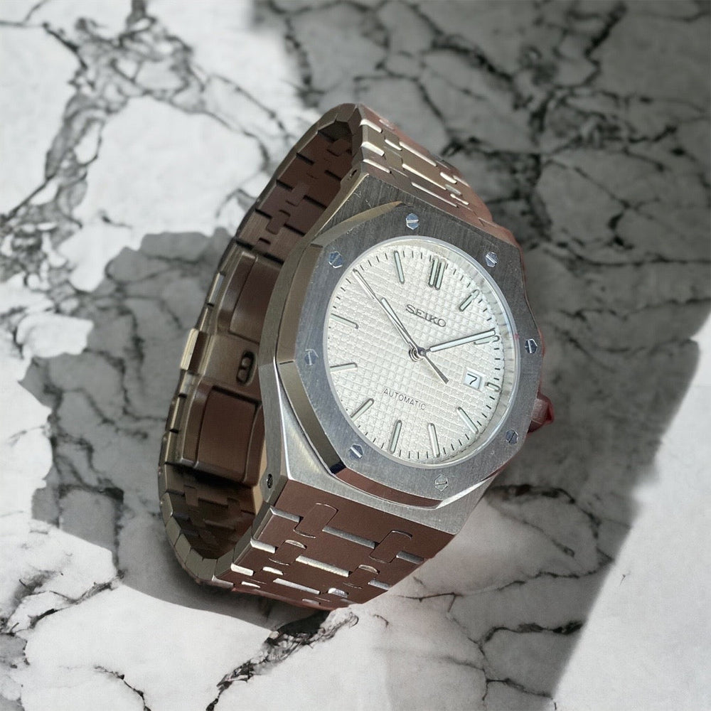 Seiko Mod Royal Oak White Dial