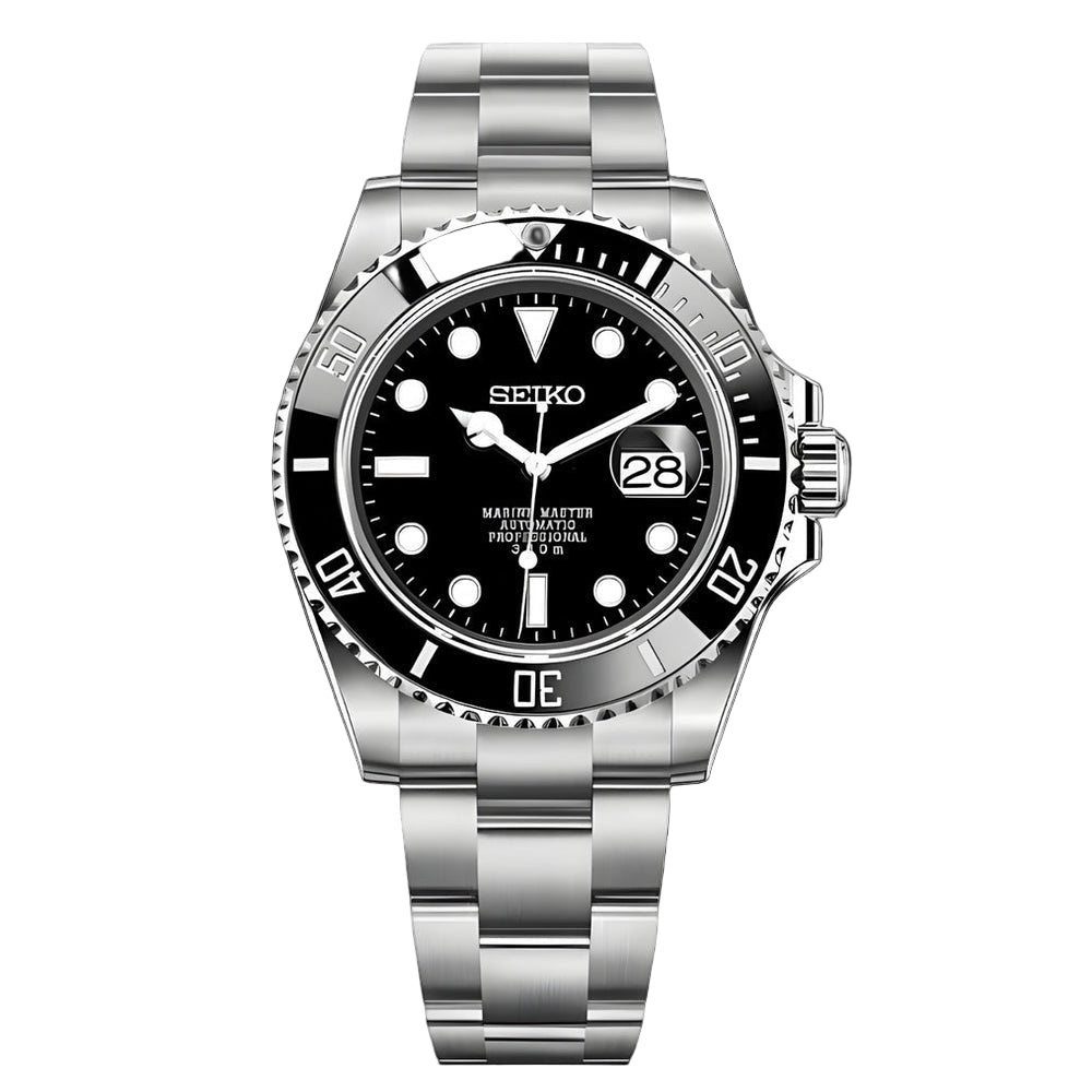 SEIKO MOD Submariner Black Dial
