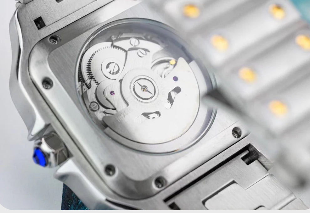 Seiko Mod Santos Two Tone White Dial