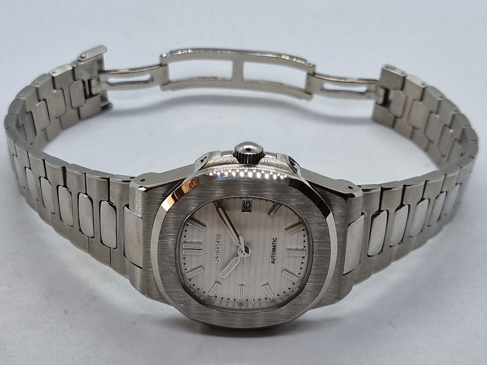 Seiko Mod Nautilus White Dial