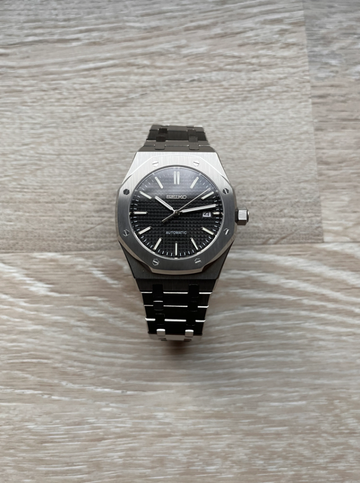 SEIKO MOD Royal Oak Black Dial
