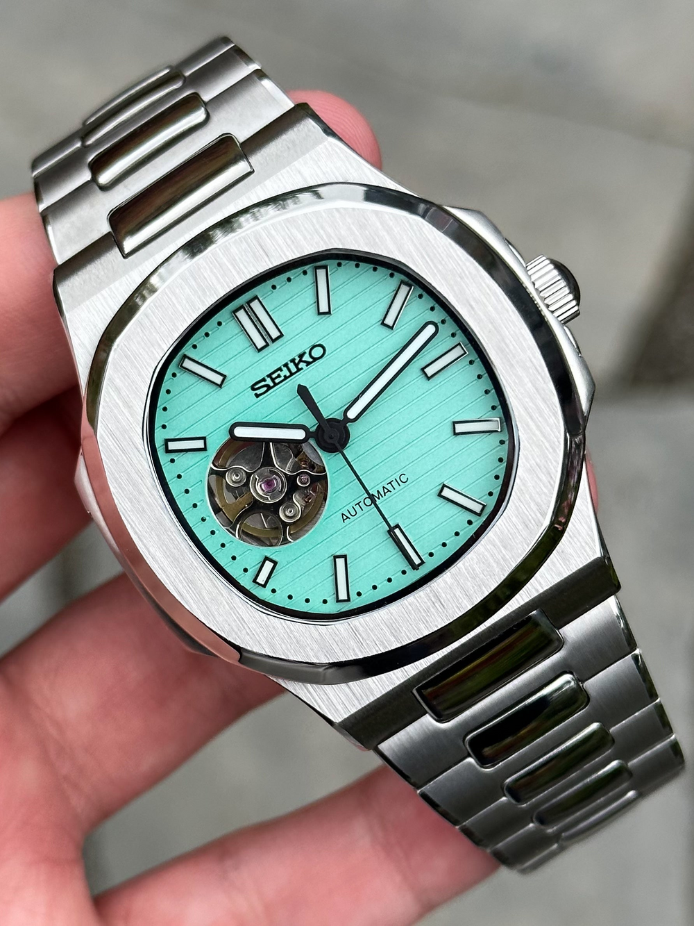 Seiko Mod Nautilus Open Heart Tiffany